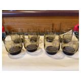 Pfaltzgraff Smoked Glass Lowball Tumblers (8pc