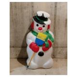 blow mold  snowman with broom  32  in tall