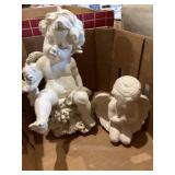 Resin angel garden statue 12" & ceramic angel