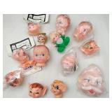 Santa and elf  heads doll parts