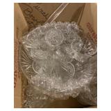 Decorative Glass punch bowl with cups