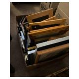 Box lot full of pictures and frames