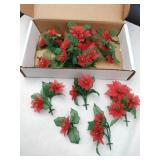 Vintage plastic poinsettias flowers