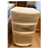 3-drawer plastic storage cart with wheels