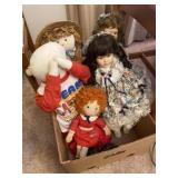 Box lot of various dolls