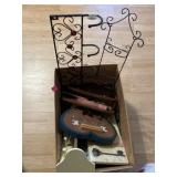 Metal wall hanging displays, shelf with coat