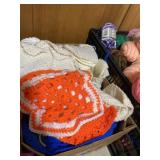 Lot of Handmade Crocheted Granny Square Throws