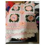 Crochet Blanket/Afghan Lot w/ Yarn & Granny
