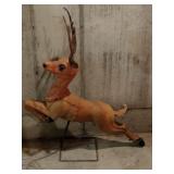Blow mold reindeer on metal stand lighted. 38 "