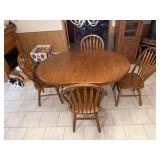 Solid Oak Dining Table w/ 4 Matching Chairs ï¿½ 59ï¿½