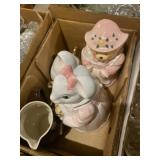 Bunny cookie jar, 12 inches tall, bear cookie