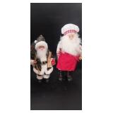 Camo santa , and chef santa figures