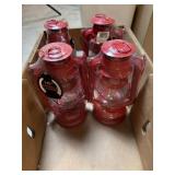 Red Metal Citronella Lanterns ï¿½ Lot of 4