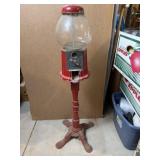 Vintage Red Cast-Iron Gumball / Candy Vending
