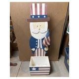 Uncle Sam Patriotic Wood Decor with Storage Bin ï¿½