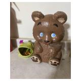 Brown Bear Coin Bank w/ Coin Slot And ceramic