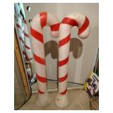 2 blow mold candy canes 40 in tall unlighted 1991