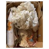 Assorted Crocheted & Lace Linens Lot