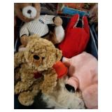 Tote of plush animals