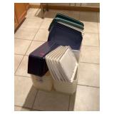 Small storage totes with lids