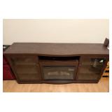Wood Entertainment Console with Built-In Electric