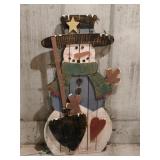 Wooden lit snowman  38 " tall