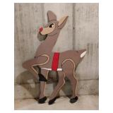 Wooden Rudolph yard ornament 40-in tall
