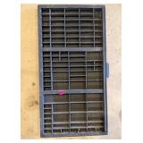 Antique Black Wooden Letter Press Tray