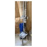 Assorted lot, volleyball net, camp chair, burner