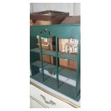 Small Green wooden display shelf