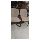 2 -matching wooden frame lounge chairs ,