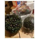 Three candle log and bird display 12 inches long