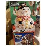 Snowman cookie jar, 10 inches tall and