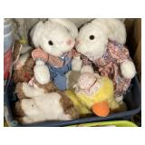 Tote filled with large Easter themed plush toys