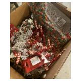 Variety of Christmas beads, snowflake, garland,