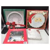 4 Christmas serving platters