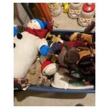 Tote of plush Christmas decoration and more