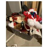 Tote overflowing of plush Christmas decoration