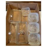 Assorted Pressed Glass Refrigerator Dishes &