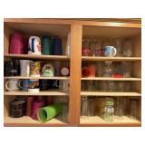 Contents of cabinets, dishware, glasses, mugs,
