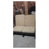 Wooden frame rustic style love seat