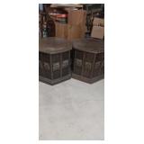 2 matching ornate hexagonal side table with