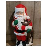 Blow mold Santa and reindeer 40 ". Lighted