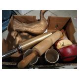 Rolling pins , ceramic doves