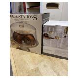 Crystal collection footed cake plate threshold