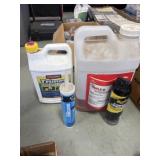 Weed killer, carpet cleaner, silicon caulk