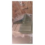 7 metal storage bins with assortment of metal