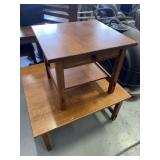 Matching wooden coffee table and end table