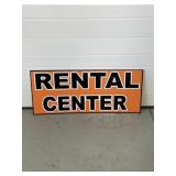 15"x36" rental center outdoor display sign
