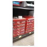 2- 5 drawer bolt organizers with contents , trim